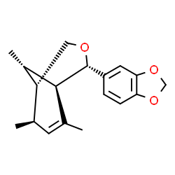 ChemSpider 2D Image | 5-[(1R,2S,5R,6R,9S)-6,8,9-Trimethyl-3-oxabicyclo[3.3.1]non-7-en-2-yl]-1,3-benzodioxole | C18H22O3