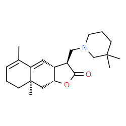 ChemSpider 2D Image | (3S,3aR,8aR,9aR)-3-[(3,3-Dimethyl-1-piperidinyl)methyl]-5,8a-dimethyl-3a,7,8,8a,9,9a-hexahydronaphtho[2,3-b]furan-2(3H)-one | C22H33NO2