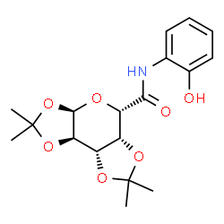 ChemSpider 2D Image | (3aR,5S,5aR,8aS,8bR)-N-(2-Hydroxyphenyl)-2,2,7,7-tetramethyltetrahydro-3aH-bis[1,3]dioxolo[4,5-b:4',5'-d]pyran-5-carboxamide | C18H23NO7