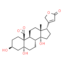 ChemSpider 2D Image | (3beta,5alpha,14alpha,17alpha)-3,5,14-Trihydroxy-19-oxido-19-oxocard-20(22)-enolide | C23H31O7