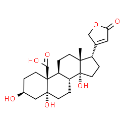 ChemSpider 2D Image | (3beta,5alpha,14alpha,17alpha)-3,5,14,19-Tetrahydroxy-19-oxocard-20(22)-enolide | C23H32O7
