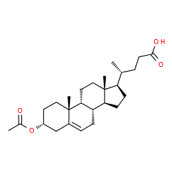 ChemSpider 2D Image | (3alpha,9beta)-3-Acetoxychol-5-en-24-oic acid | C26H40O4