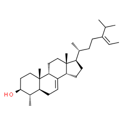 ChemSpider 2D Image | (3beta,4alpha,5alpha,9beta,14beta,24Z)-4-Methylstigmasta-7,24(28)-dien-3-ol | C30H50O