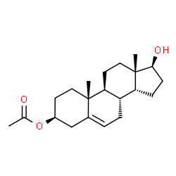 ChemSpider 2D Image | (3beta,14beta,17beta)-17-Hydroxyandrost-5-en-3-yl acetate | C21H32O3