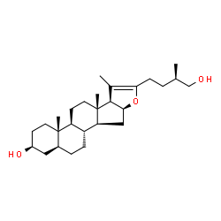 ChemSpider 2D Image | (3beta,5alpha,25R)-Furost-20(22)-en-3,26-diol | C27H44O3