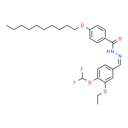 ChemSpider 2D Image | 4-(Decyloxy)-N'-{(Z)-[4-(difluoromethoxy)-3-ethoxyphenyl]methylene}benzohydrazide | C27H36F2N2O4