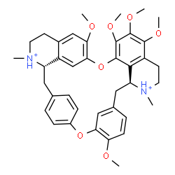 ChemSpider 2D Image | (1beta)-5,6,6',7,12-Pentamethoxy-2,2'-dimethylberbaman-2,2'-diium | C39H46N2O7