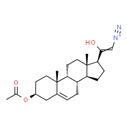 ChemSpider 2D Image | (3beta,9beta)-3-Acetoxy-20-hydroxypregna-5,20-diene-21-diazonium | C23H33N2O3