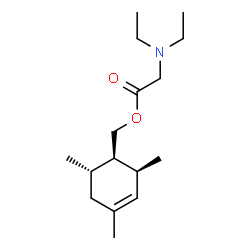 ChemSpider 2D Image | [(1R,2S,6S)-2,4,6-Trimethyl-3-cyclohexen-1-yl]methyl N,N-diethylglycinate | C16H29NO2