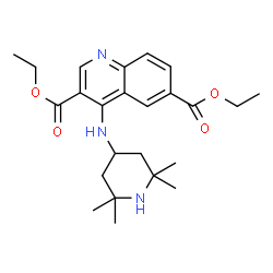 ChemSpider 2D Image | Diethyl 4-[(2,2,6,6-tetramethyl-4-piperidinyl)amino]-3,6-quinolinedicarboxylate | C24H33N3O4