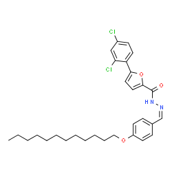 ChemSpider 2D Image | 5-(2,4-Dichlorophenyl)-N'-{(Z)-[4-(dodecyloxy)phenyl]methylene}-2-furohydrazide | C30H36Cl2N2O3
