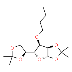 ChemSpider 2D Image | (3aS,5R,6R,6aR)-6-Butoxy-5-[(4S)-2,2-dimethyl-1,3-dioxolan-4-yl]-2,2-dimethyltetrahydrofuro[2,3-d][1,3]dioxole | C16H28O6