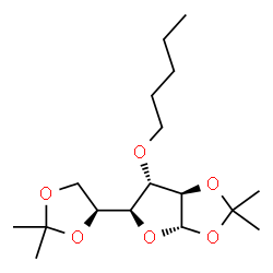 ChemSpider 2D Image | (3aS,5S,6S,6aR)-5-[(4S)-2,2-Dimethyl-1,3-dioxolan-4-yl]-2,2-dimethyl-6-(pentyloxy)tetrahydrofuro[2,3-d][1,3]dioxole | C17H30O6