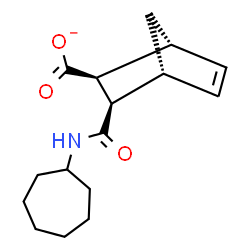 ChemSpider 2D Image | (1R,2S,3R,4R)-3-(Cycloheptylcarbamoyl)bicyclo[2.2.1]hept-5-ene-2-carboxylate | C16H22NO3