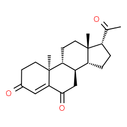 ChemSpider 2D Image | (8alpha,9beta,10alpha,14beta,17alpha)-Pregn-4-ene-3,6,20-trione | C21H28O3