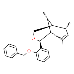 ChemSpider 2D Image | (1R,4S,5R,8R,9R)-4-[2-(Benzyloxy)phenyl]-6,8,9-trimethyl-3-oxabicyclo[3.3.1]non-6-ene | C24H28O2
