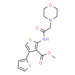 ChemSpider 2D Image | Methyl 5'-[(4-morpholinylacetyl)amino]-2,3'-bithiophene-4'-carboxylate | C16H18N2O4S2