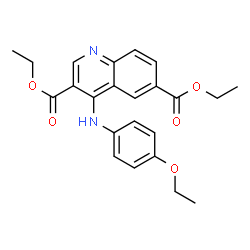 ChemSpider 2D Image | Diethyl 4-[(4-ethoxyphenyl)amino]-3,6-quinolinedicarboxylate | C23H24N2O5
