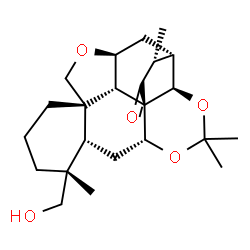 ChemSpider 2D Image | (1R,2R,6R,8R,9R,13S,16S,18S,19R,21S)-9-(Hydroxymethyl)-4,4,9,19-tetramethyl-3,5,15-trioxahexacyclo[11.7.1.0~1,6~.0~2,18~.0~8,13~.0~16,21~]henicosan-20-one | C23H34O5
