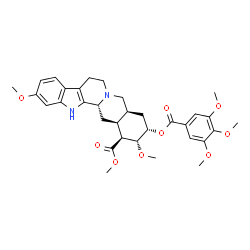 ChemSpider 2D Image | Methyl (3beta,16beta,17alpha,18alpha,20alpha)-11,17-dimethoxy-18-[(3,4,5-trimethoxybenzoyl)oxy]yohimban-16-carboxylate | C33H40N2O9