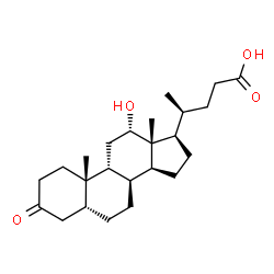 ChemSpider 2D Image | (5beta,8alpha,9beta,12alpha,20S)-12-Hydroxy-3-oxocholan-24-oic acid | C24H38O4