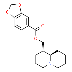 ChemSpider 2D Image | (1S,9aR)-1-{[(1,3-Benzodioxol-5-ylcarbonyl)oxy]methyl}octahydro-2H-quinolizinium | C18H24NO4