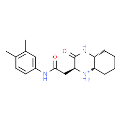 ChemSpider 2D Image | (2S,4aR,8aS)-2-{2-[(3,4-Dimethylphenyl)amino]-2-oxoethyl}-3-oxodecahydroquinoxalin-1-ium | C18H26N3O2