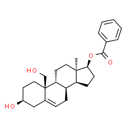 ChemSpider 2D Image | (3beta,8alpha,9beta,13alpha,17beta)-3,19-Dihydroxyandrost-5-en-17-yl benzoate | C26H34O4