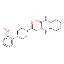 ChemSpider 2D Image | (2R,4aR,8aS)-2-{2-[4-(2-Methoxyphenyl)-1-piperazinyl]-2-oxoethyl}-3-oxodecahydroquinoxalin-1-ium | C21H31N4O3