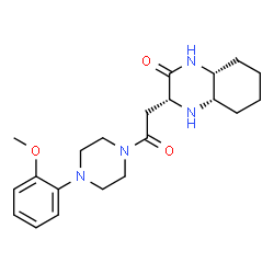 ChemSpider 2D Image | (3R,4aS,8aR)-3-{2-[4-(2-Methoxyphenyl)-1-piperazinyl]-2-oxoethyl}octahydro-2(1H)-quinoxalinone | C21H30N4O3