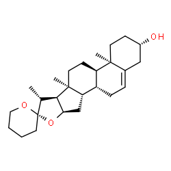 ChemSpider 2D Image | (2S,4aR,4bR,6aS,6bS,7R,8S,9aR,10aS,10bR)-4a,6a,7-Trimethyl-1,2,3,3',4,4',4a,4b,5,5',6,6',6a,6b,7,9a,10,10a,10b,11-icosahydrospiro[naphtho[2',1':4,5]indeno[2,1-b]furan-8,2'-pyran]-2-ol | C26H40O3