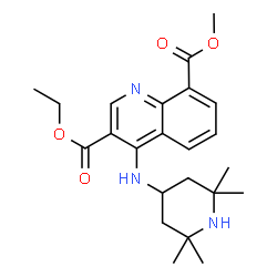 ChemSpider 2D Image | 3-Ethyl 8-methyl 4-[(2,2,6,6-tetramethyl-4-piperidinyl)amino]-3,8-quinolinedicarboxylate | C23H31N3O4