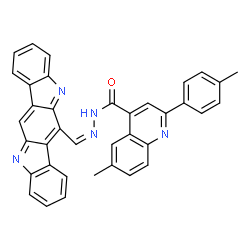 ChemSpider 2D Image | N'-[(Z)-Indolo[3,2-b]carbazol-6-ylmethylene]-6-methyl-2-(4-methylphenyl)-4-quinolinecarbohydrazide | C37H25N5O