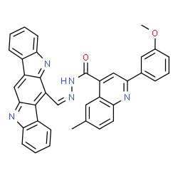 ChemSpider 2D Image | N'-[(Z)-Indolo[3,2-b]carbazol-6-ylmethylene]-2-(3-methoxyphenyl)-6-methyl-4-quinolinecarbohydrazide | C37H25N5O2