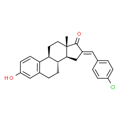 ChemSpider 2D Image | (16E)-16-(4-Chlorobenzylidene)-3-hydroxyestra-1,3,5(10)-trien-17-one | C25H25ClO2