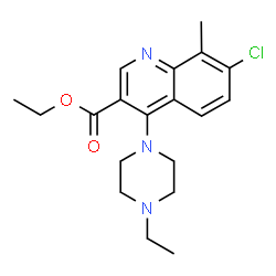 ChemSpider 2D Image | Ethyl 7-chloro-4-(4-ethyl-1-piperazinyl)-8-methyl-3-quinolinecarboxylate | C19H24ClN3O2