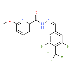 ChemSpider 2D Image | N'-{(Z)-[3,5-Difluoro-4-(trifluoromethyl)phenyl]methylene}-6-methoxy-2-pyridinecarbohydrazide | C15H10F5N3O2