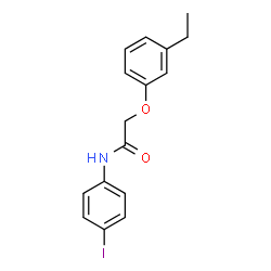 ChemSpider 2D Image | 2-(3-ethylphenoxy)-N-(4-iodophenyl)acetamide | C16H16INO2