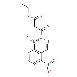 ChemSpider 2D Image | Ethyl 3-[(2Z)-2-(2,6-dinitrobenzylidene)hydrazino]-3-oxopropanoate | C12H12N4O7