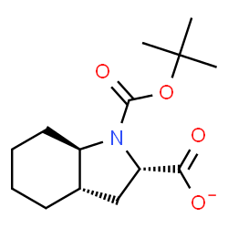 ChemSpider 2D Image | (2S,3aS,7aR)-1-{[(2-Methyl-2-propanyl)oxy]carbonyl}octahydro-1H-indole-2-carboxylate | C14H22NO4