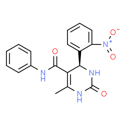 ChemSpider 2D Image | (6R)-4-methyl-6-(2-nitrophenyl)-2-oxo-N-phenyl-3,6-dihydro-1H-pyrimidine-5-carboxamide | C18H16N4O4