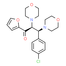 ChemSpider 2D Image | (2S,3S)-3-(4-Chlorophenyl)-1-(2-furyl)-2,3-di(4-morpholinyl)-1-propanone | C21H25ClN2O4