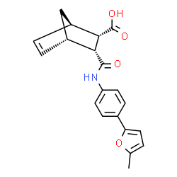 ChemSpider 2D Image | (1R,2S,3R,4S)-3-{[4-(5-Methyl-2-furyl)phenyl]carbamoyl}bicyclo[2.2.1]hept-5-ene-2-carboxylic acid | C20H19NO4