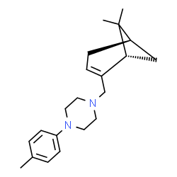 ChemSpider 2D Image | 1-{[(1S,5R)-6,6-Dimethylbicyclo[3.1.1]hept-2-en-2-yl]methyl}-4-(4-methylphenyl)piperazine | C21H30N2