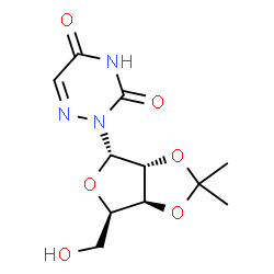 ChemSpider 2D Image | 2-(2,3-O-Isopropylidene-alpha-D-xylofuranosyl)-1,2,4-triazine-3,5(2H,4H)-dione | C11H15N3O6