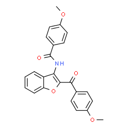 ChemSpider 2D Image | 4-Methoxy-N-[2-(4-methoxybenzoyl)-1-benzofuran-3-yl]benzamide | C24H19NO5
