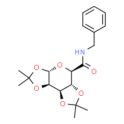 ChemSpider 2D Image | (3aS,5R,5aR,8aR,8bR)-N-Benzyl-2,2,7,7-tetramethyltetrahydro-3aH-bis[1,3]dioxolo[4,5-b:4',5'-d]pyran-5-carboxamide | C19H25NO6