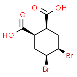 ChemSpider 2D Image | (1R,2S,4R,5S)-4,5-Dibromo-1,2-cyclohexanedicarboxylic acid | C8H10Br2O4