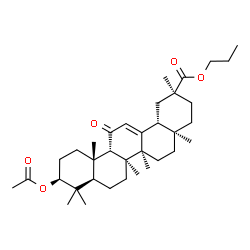 ChemSpider 2D Image | Propyl (3beta,8alpha,9beta,17alpha)-3-acetoxy-11-oxoolean-12-en-30-oate | C35H54O5