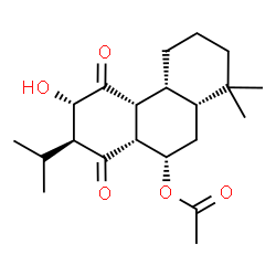 ChemSpider 2D Image | (4aR,4bR,6S,7S,8aR,9S,10aR)-6-Hydroxy-7-isopropyl-1,1-dimethyl-5,8-dioxotetradecahydro-9-phenanthrenyl acetate | C21H32O5